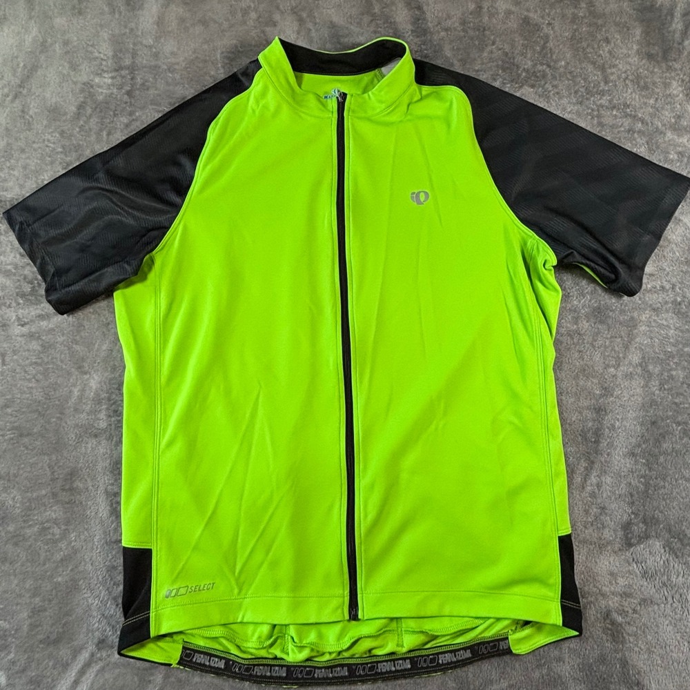 Pearl Izumi Select Cycling Jersey Mens XL Lime Green Black Full Zip 11121106